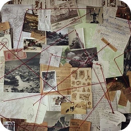 crime scene board collage